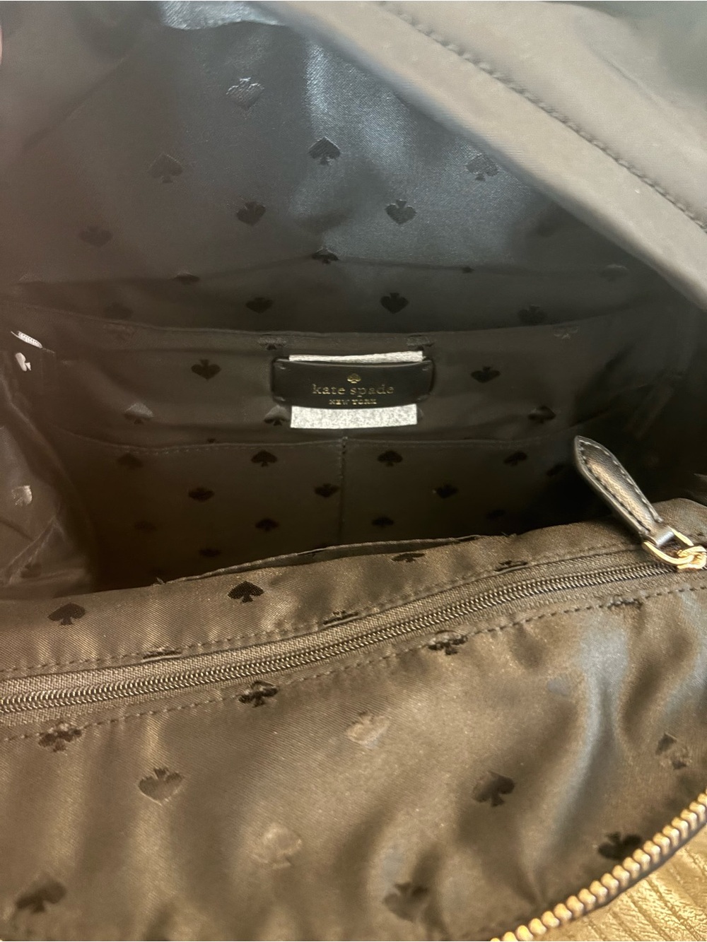 kate spade black nylon backpack with gold hardware - Picture 3 of 3